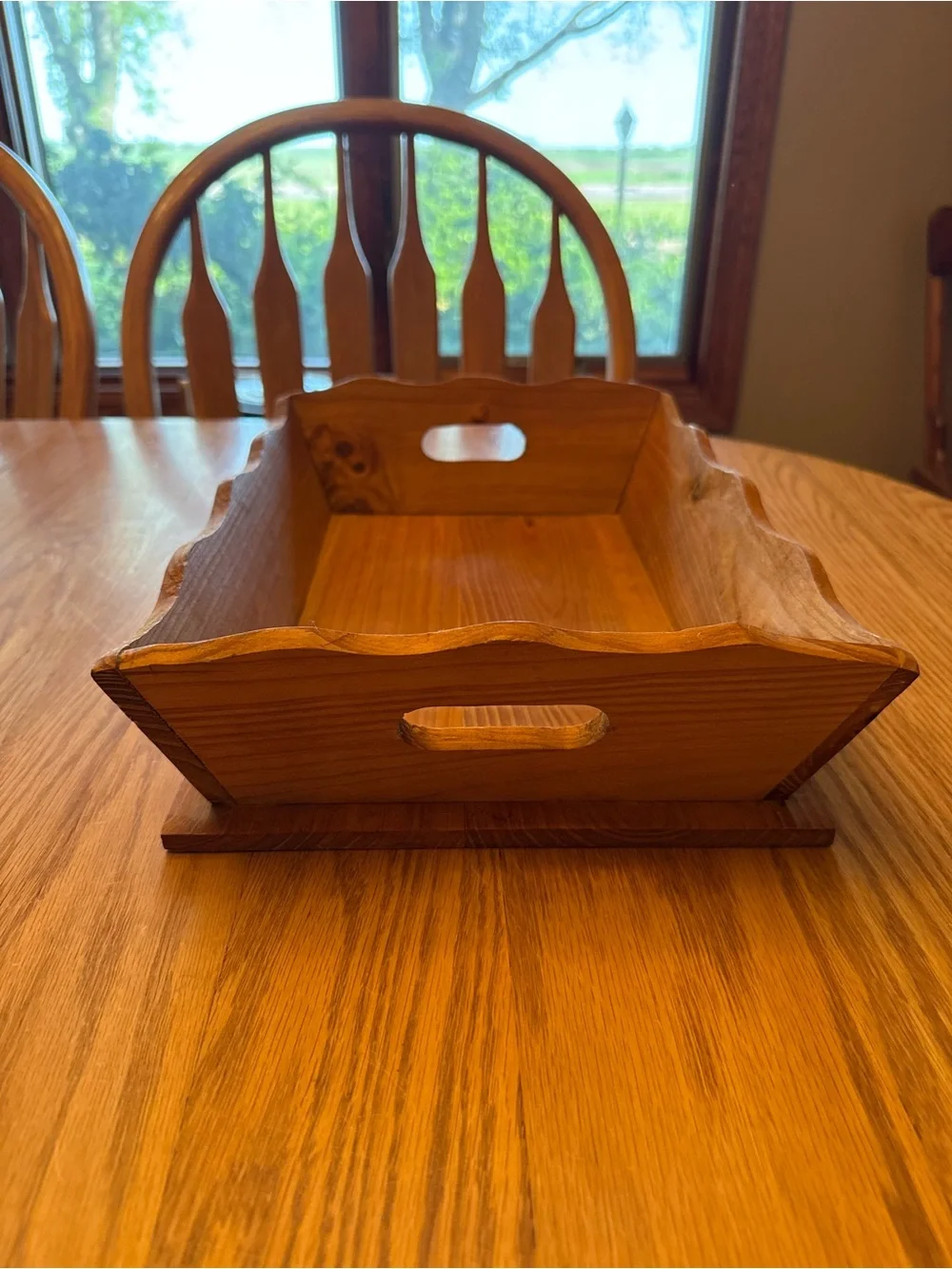 Wood Serving Tray in Honey Brown